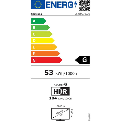 SAMSUNG UE43DU7150K - 43 inch - 4K UHD