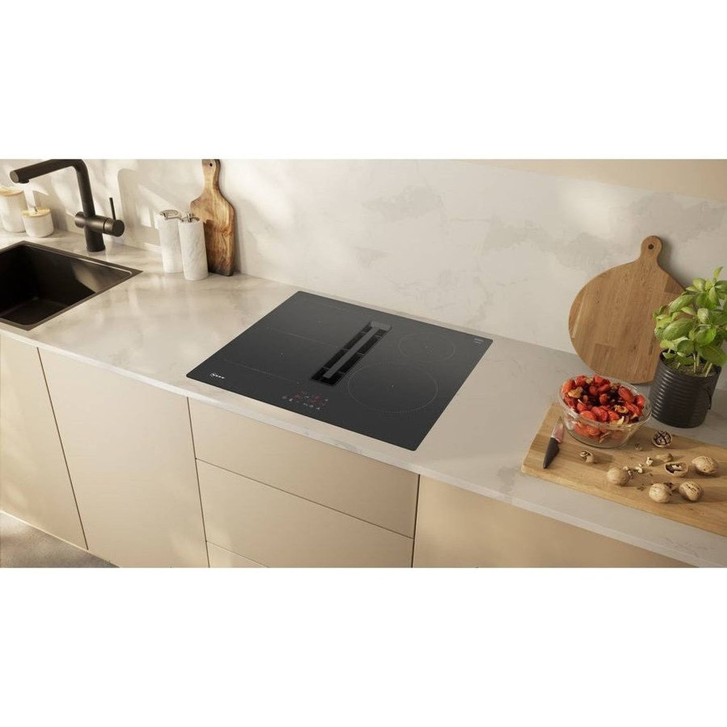 Neff V56NBS1L0 Inductiekookplaat – 4 Zones met Ingebouwde Afzuigkap voor een Strak Design