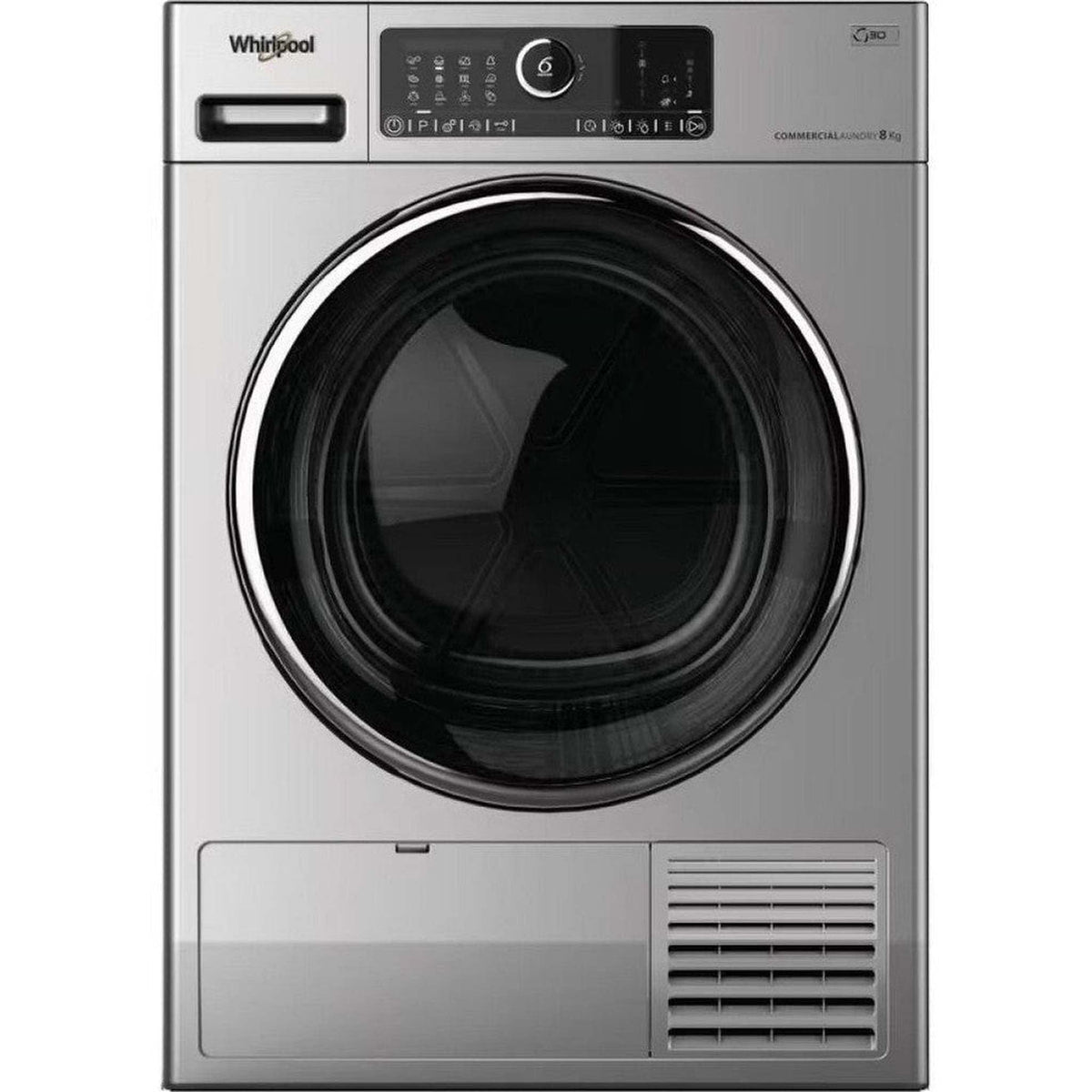 Whirlpool AWZ8HPS/PRO – Warmtepompdroger – Zilver, energiezuinig met condensatie-efficiëntieklasse B