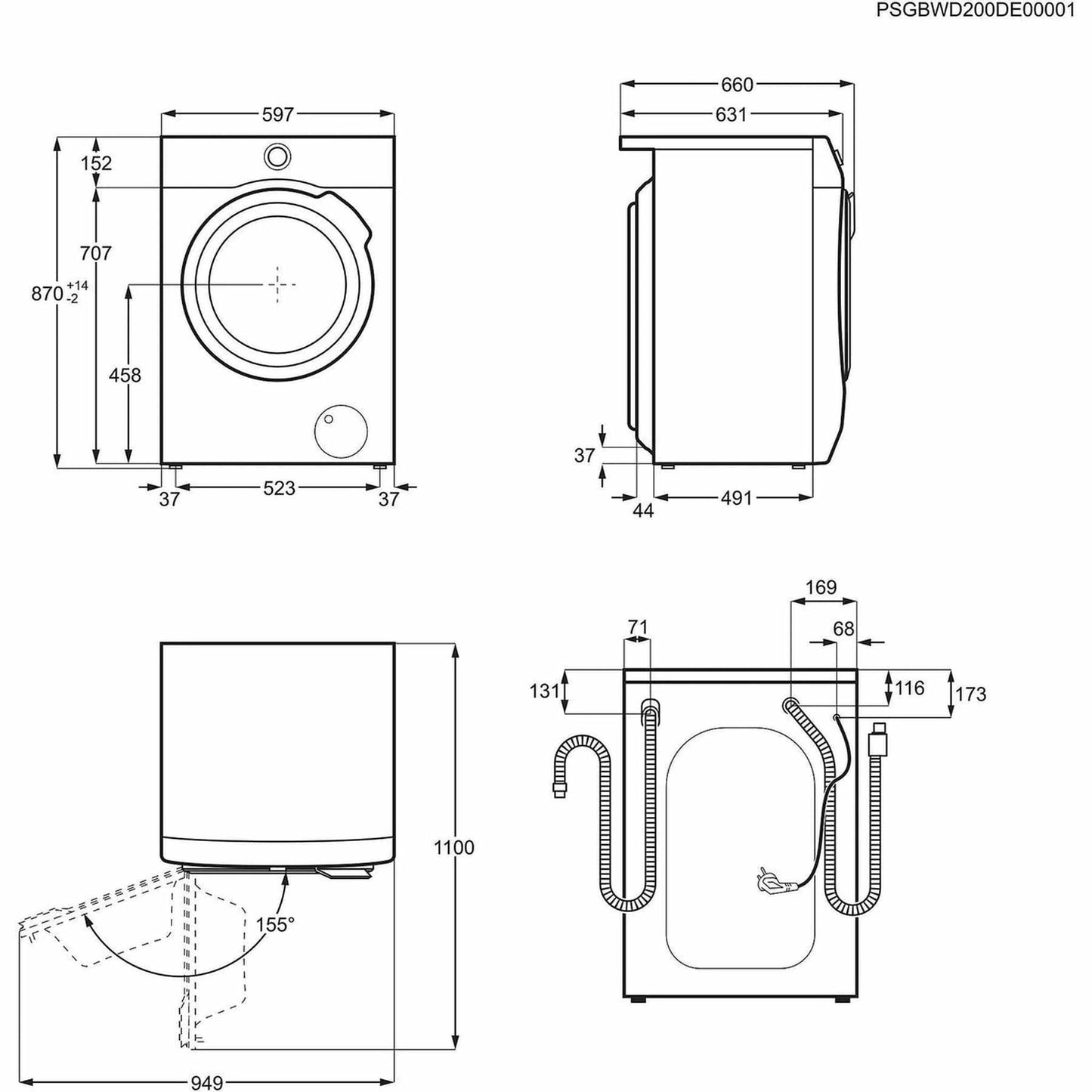 AEG L9WEF80690 - Wasmachine