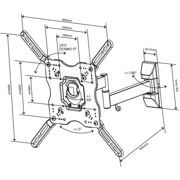 Vivanco BFMO 6040 Steun <55" Full Motion